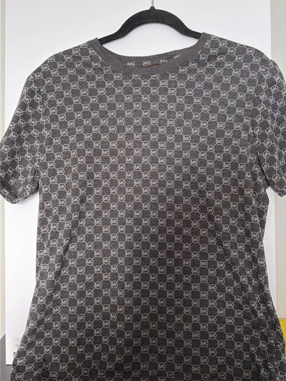 Michael Kors Charcoal Gray Allover MK Logo Tee